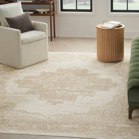 Nourison Grafix Grf14 Ivory Beige Rug - Nourison - 99446935731