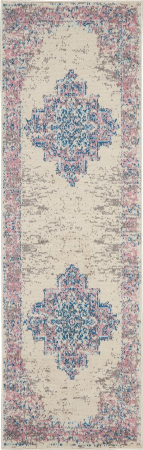 Nourison Grafix Grf14 Ivory/Pink Rug - Nourison - 99446477873