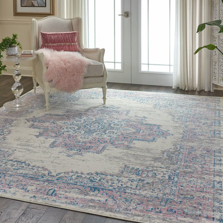 Nourison Grafix Grf14 Ivory/Pink Rug - Nourison - 99446801050