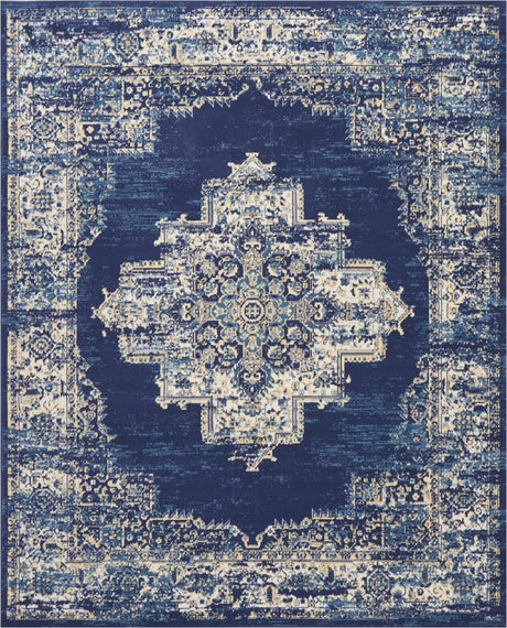 Nourison Grafix Grf14 Navy Blue Rug - Nourison - 99446115614