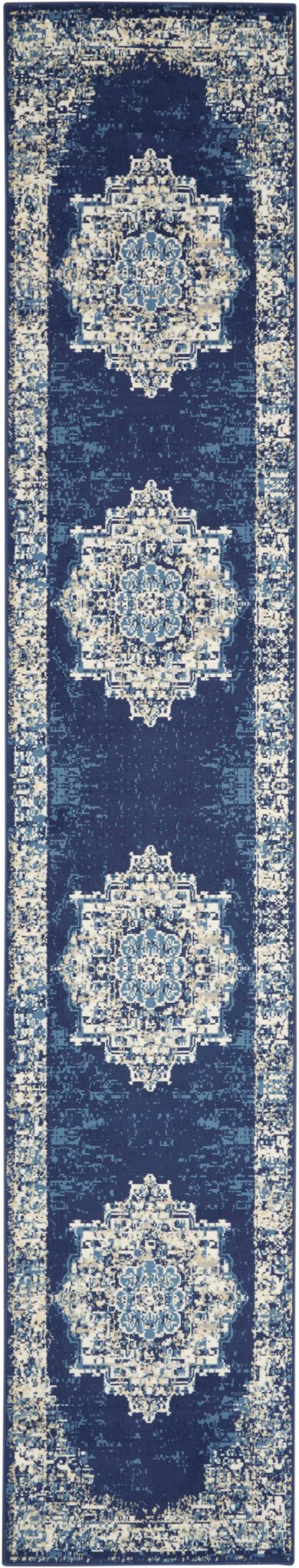 Nourison Grafix Grf14 Navy Blue Rug - Nourison - 99446411709