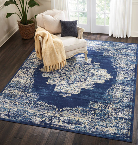 Nourison Grafix Grf14 Navy Blue Rug - Nourison - 99446810014