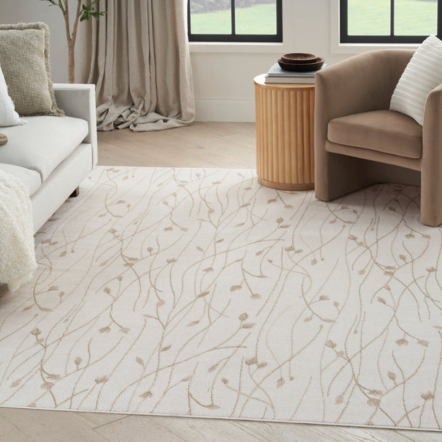 Nourison Grafix Grf15 Ivory Beige Rug - Nourison - 99446935854