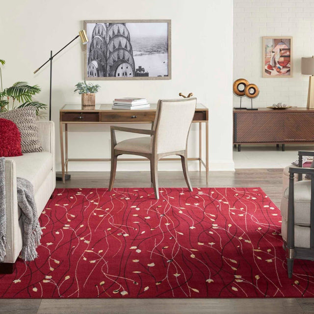 Nourison Grafix GRF15 Red Contemporary Area Rugs - 99446401151