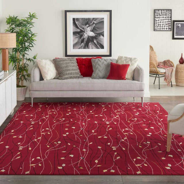 Nourison Grafix GRF15 Red Contemporary Area Rugs - 99446401151