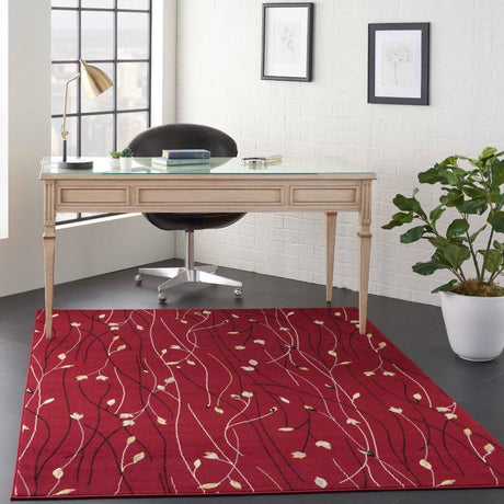 Nourison Grafix GRF15 Red Contemporary Area Rugs - 99446401151