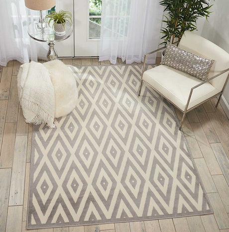 Nourison Grafix Grf18 White/Grey Rug - Nourison - 41184