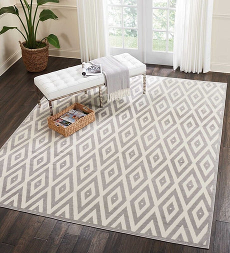 Nourison Grafix Grf18 White/Grey Rug - Nourison - 41184