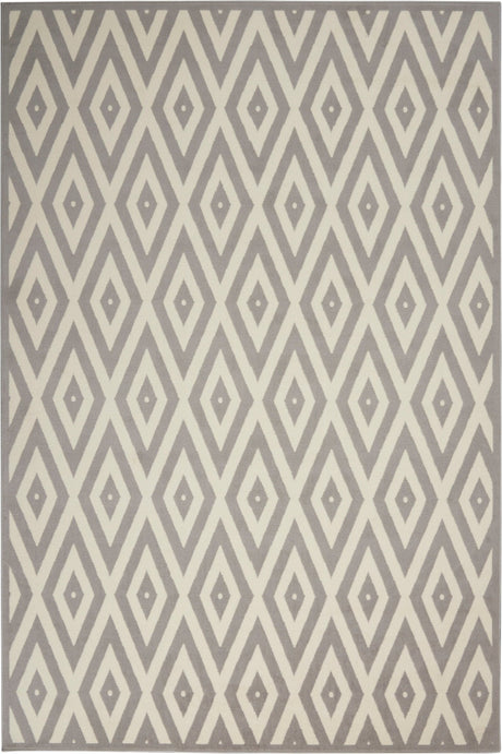 Nourison Grafix Grf18 White/Grey Rug - Nourison - 99446719485