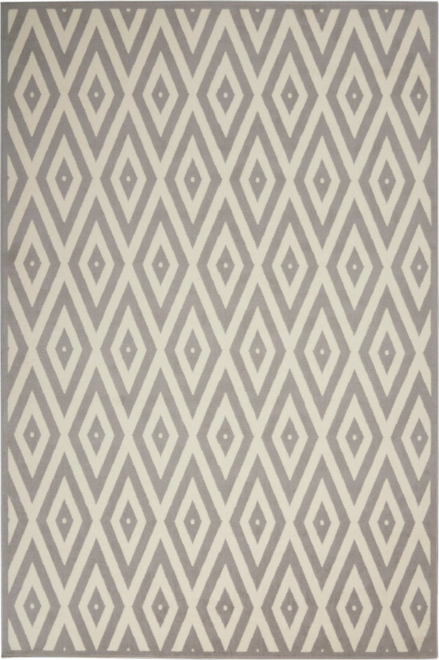 Nourison Grafix Grf18 White/Grey Rug - Nourison - 99446719485