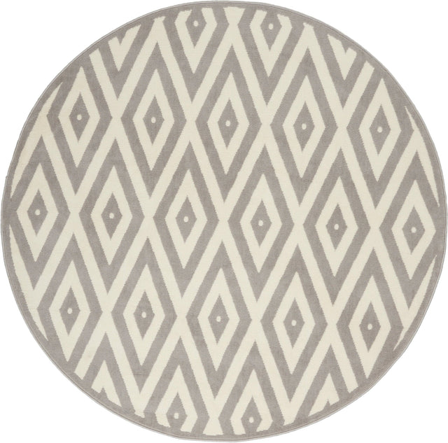 Nourison Grafix Grf18 White/Grey Rug - Nourison - 99446719492