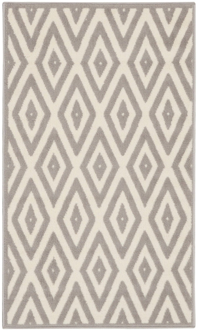 Nourison Grafix Grf18 White/Grey Rug - Nourison - 99446810267