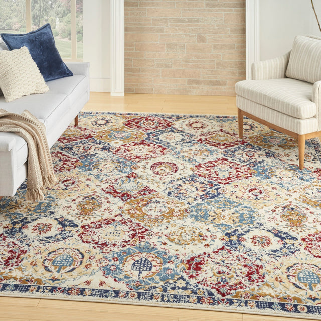 Nourison Grafix Grf31 Blue Multicolor Rug - Nourison - 99446900432