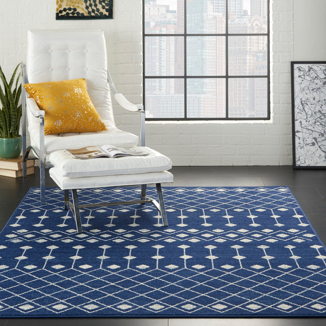 Nourison Grafix Grf37 Navy Rugs - Nourison - 99446753335