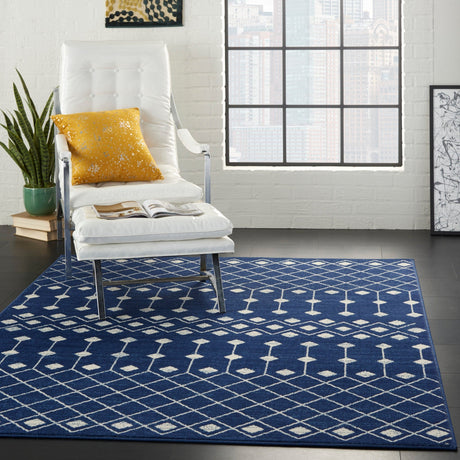 Nourison Grafix Grf37 Navy Rugs - Nourison - 99446753359