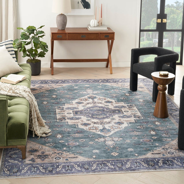 Nourison Grand Washables Grw03 Teal Blue Rug - Nourison - 99446906243