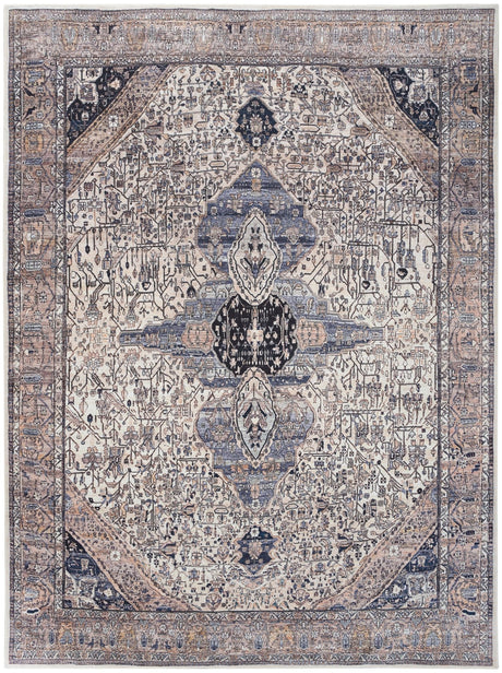 Nourison Grand Washables Grw05 Ivory Blue Rug - Nourison - 99446110428