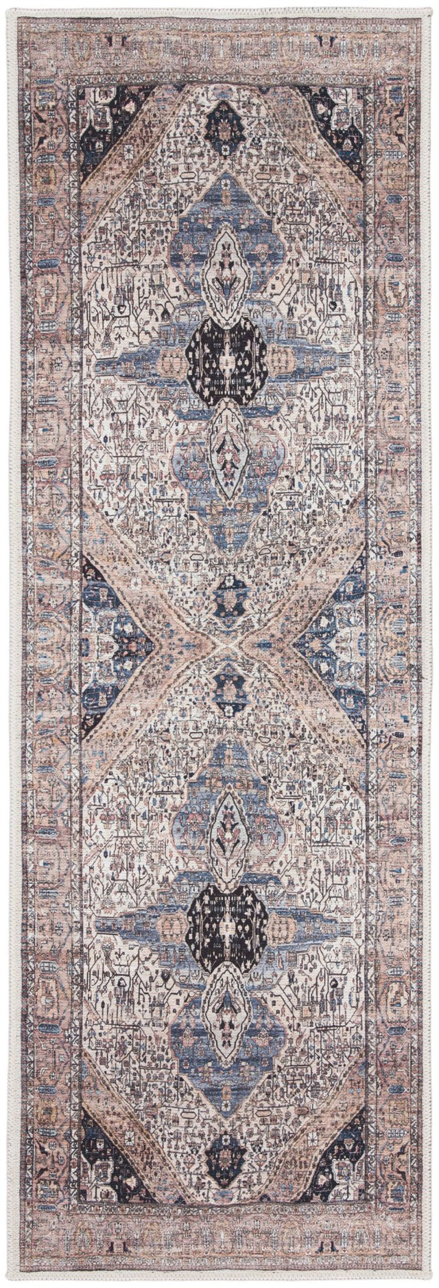 Nourison Grand Washables Grw05 Ivory Blue Rug - Nourison - 99446111081