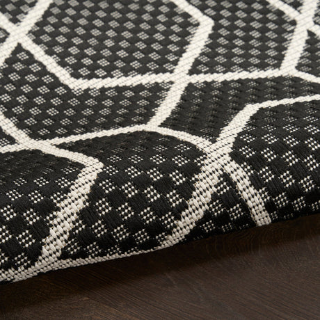 Nourison Horizon Indoor/Outdoor HOZ01 Black Contemporary Area Rugs - 841491126141