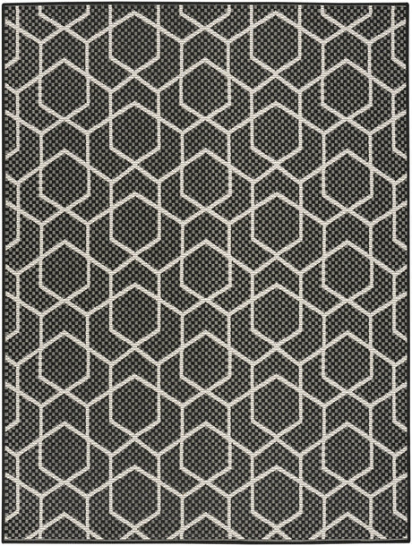 Nourison Horizon Indoor/Outdoor HOZ01 Black Contemporary Area Rugs
