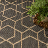 Nourison Horizon Indoor/Outdoor HOZ01 Charcoal Contemporary Area Rugs