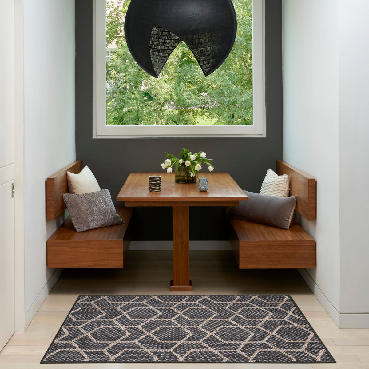 Nourison Horizon Indoor/Outdoor HOZ01 Charcoal Contemporary Area Rugs