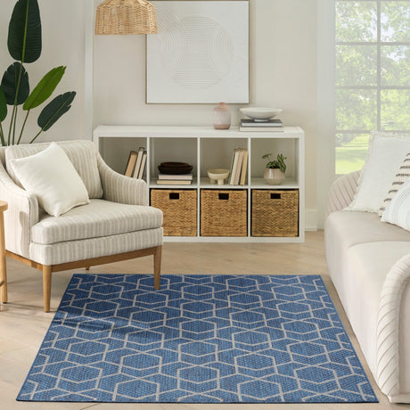 Nourison Horizon Indoor/Outdoor HOZ01 Denim Contemporary Area Rugs