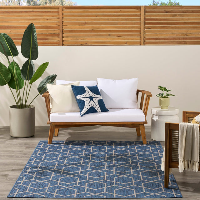 Nourison Horizon Indoor/Outdoor HOZ01 Denim Contemporary Area Rugs