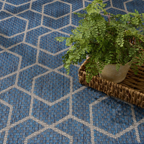 Nourison Horizon Indoor/Outdoor HOZ01 Denim Contemporary Area Rugs - 841491126585