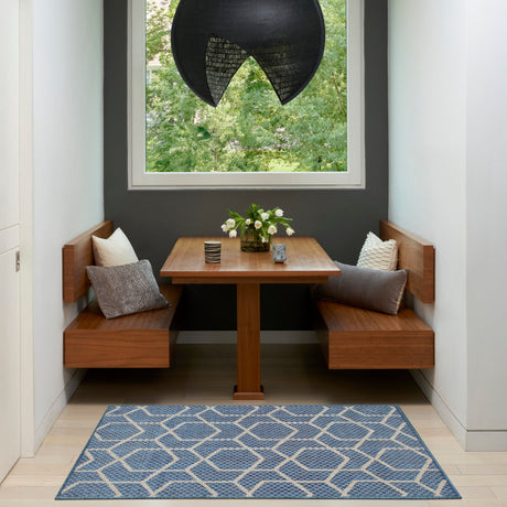 Nourison Horizon Indoor/Outdoor HOZ01 Denim Contemporary Area Rugs