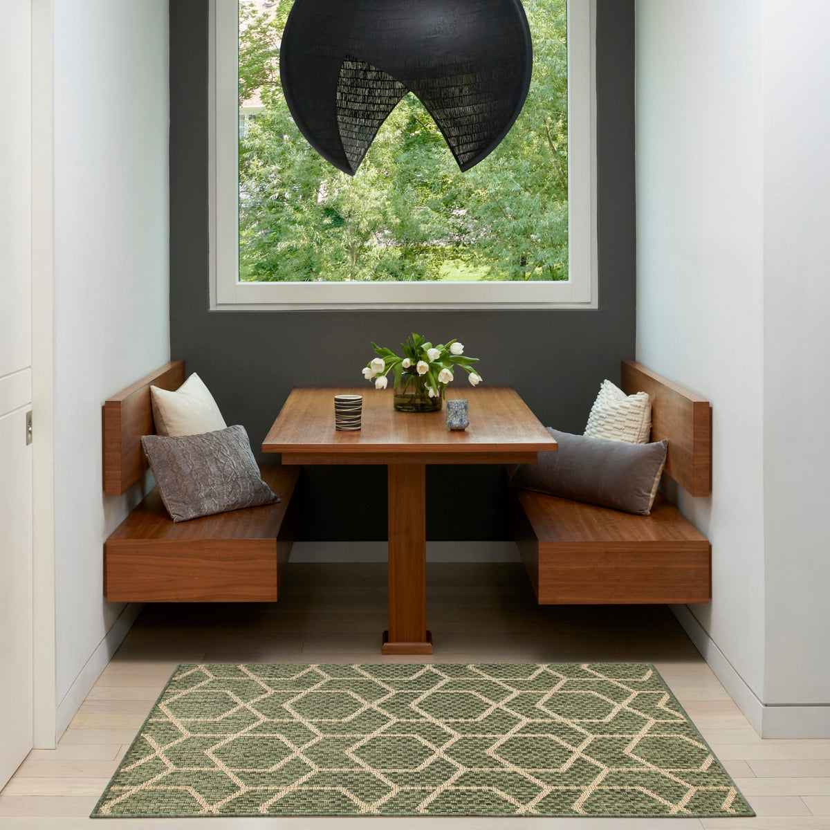 Nourison Horizon Indoor/Outdoor HOZ01 Green Contemporary Area Rugs