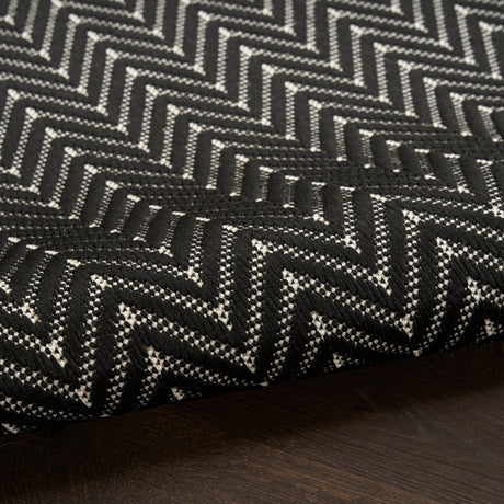 Nourison Horizon Indoor/Outdoor HOZ02 Black Contemporary Area Rugs - 841491126677