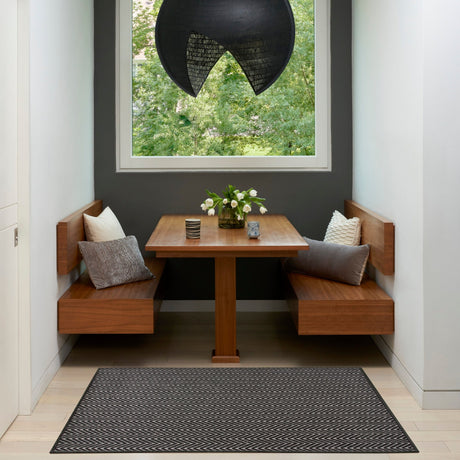 Nourison Horizon Indoor/Outdoor HOZ02 Black Contemporary Area Rugs