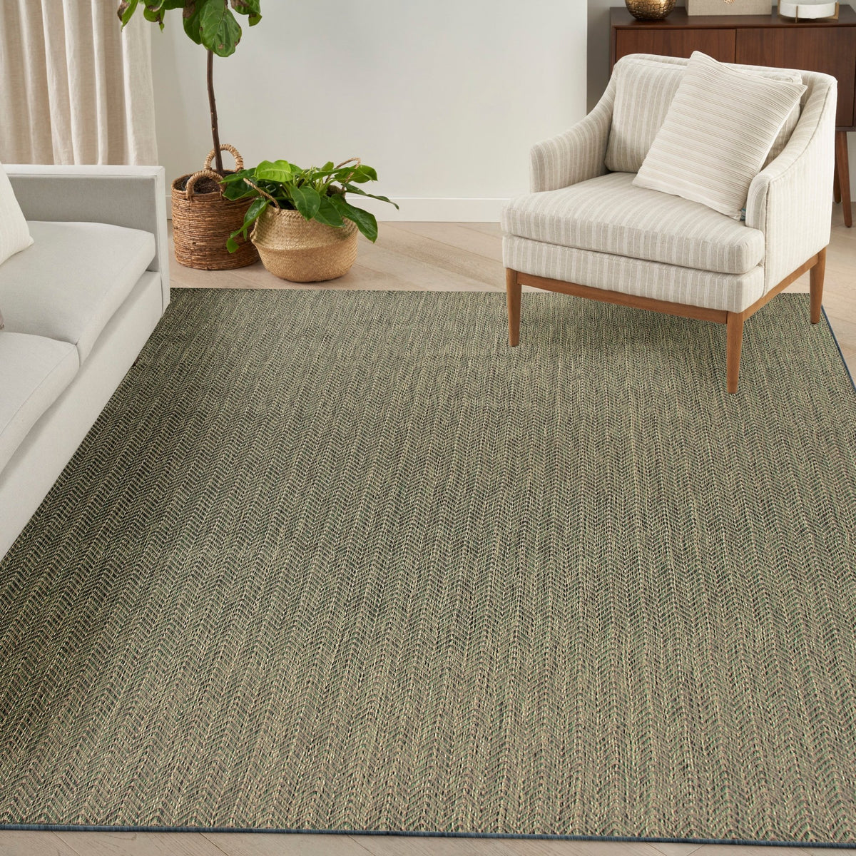 Nourison Horizon Indoor/Outdoor HOZ02 Green Contemporary Area Rugs