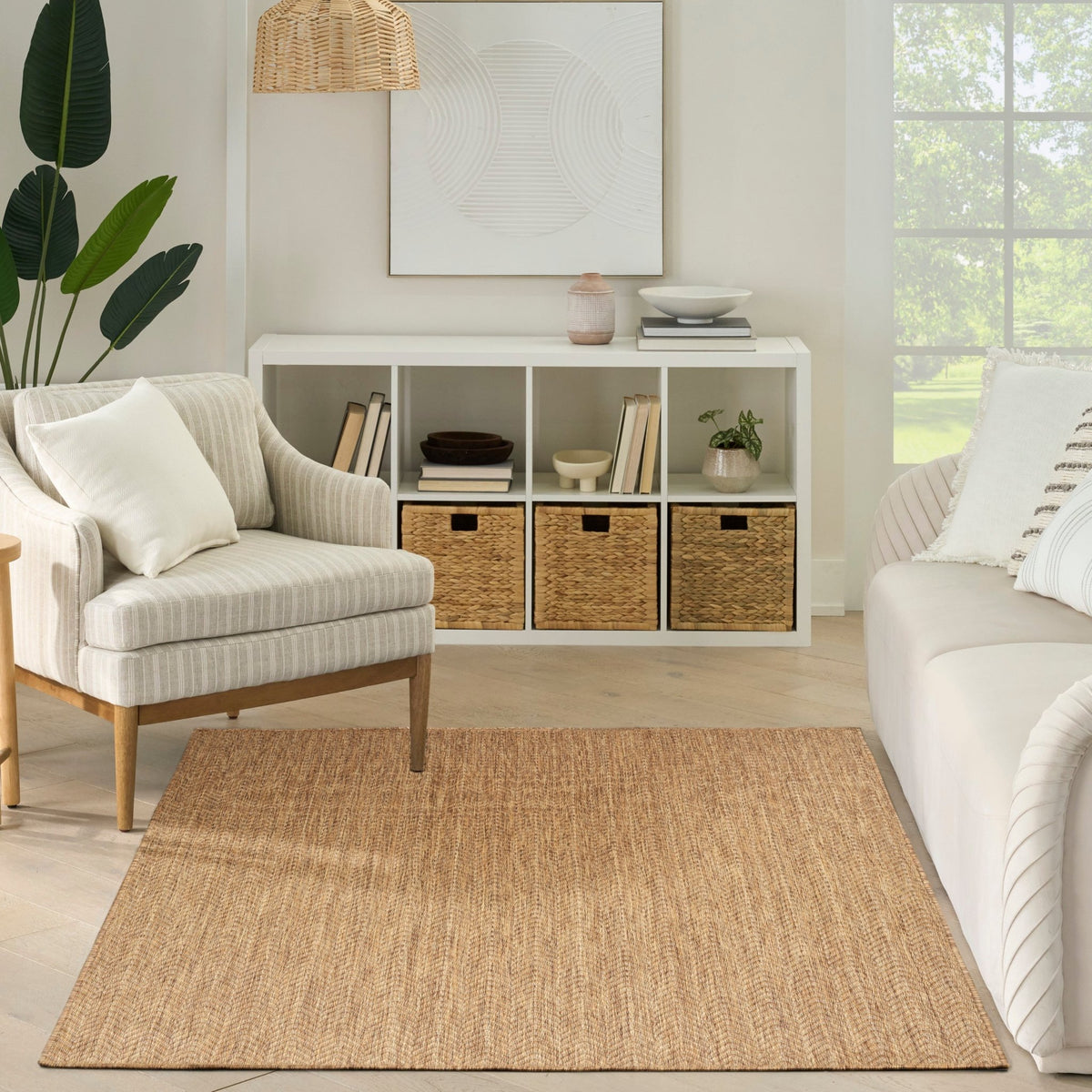 Nourison Horizon Indoor/Outdoor HOZ02 Natural Contemporary Area Rugs