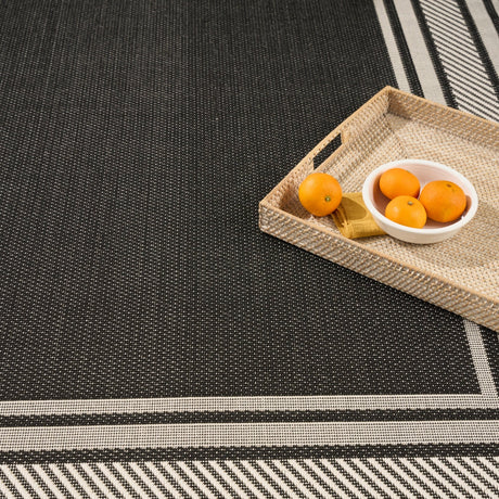 Nourison Horizon Indoor/Outdoor HOZ03 Black Contemporary Area Rugs