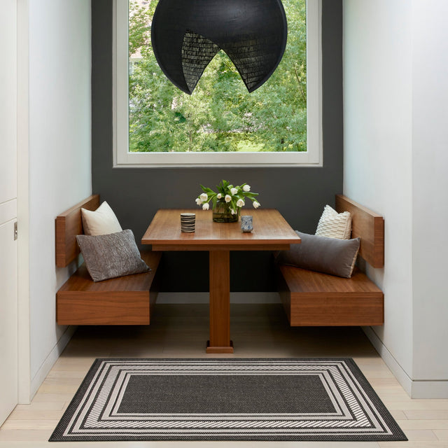 Nourison Horizon Indoor/Outdoor HOZ03 Black Contemporary Area Rugs