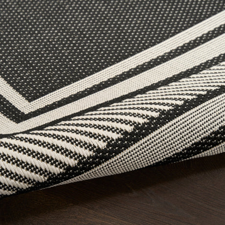 Nourison Horizon Indoor/Outdoor HOZ03 Black Contemporary Area Rugs - 841491128107