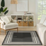 Nourison Horizon Indoor/Outdoor HOZ03 Black Contemporary Area Rugs
