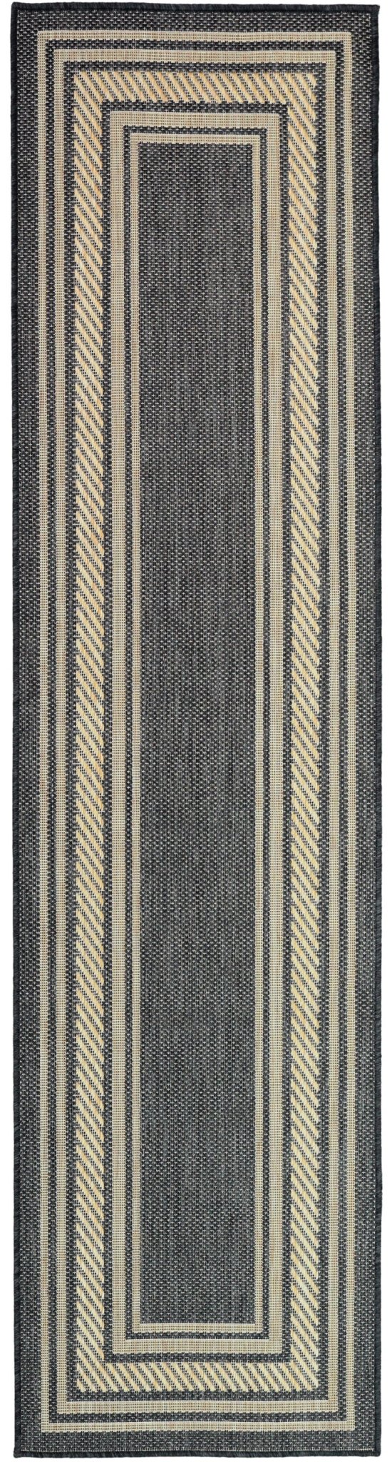 Nourison Horizon Indoor/Outdoor HOZ03 Charcoal Contemporary Area Rugs