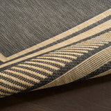 Nourison Horizon Indoor/Outdoor HOZ03 Charcoal Contemporary Area Rugs - 841491128183
