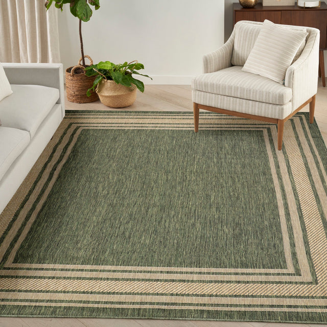 Nourison Horizon Indoor/Outdoor HOZ03 Green Contemporary Area Rugs