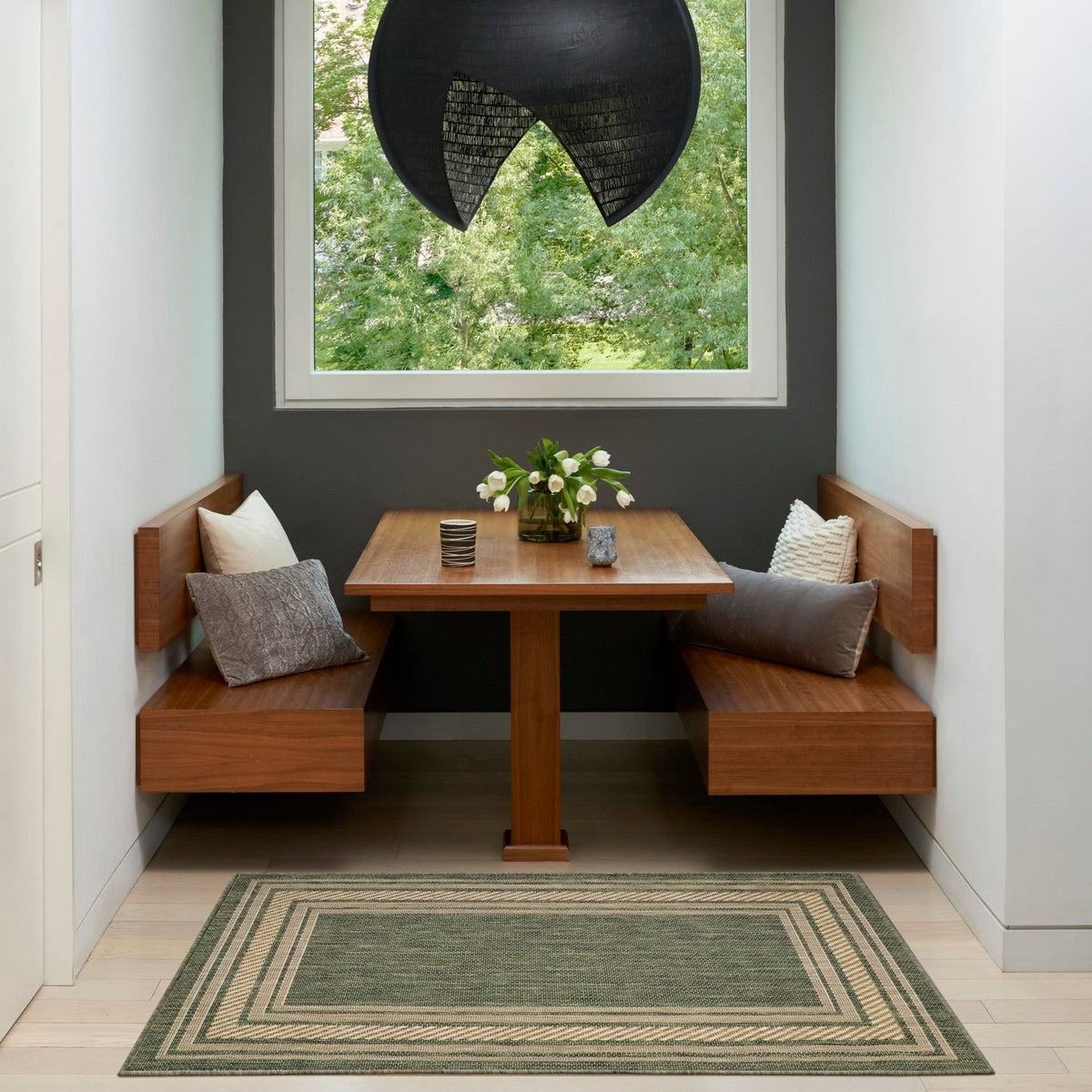 Nourison Horizon Indoor/Outdoor HOZ03 Green Contemporary Area Rugs