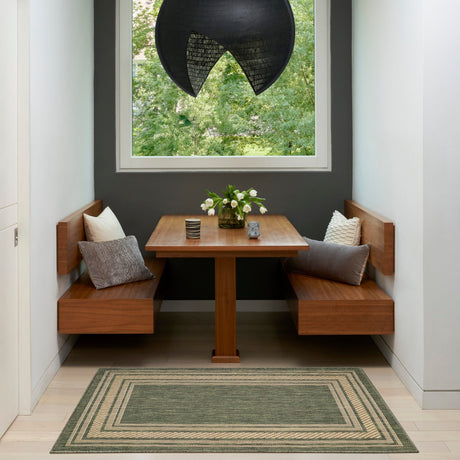 Nourison Horizon Indoor/Outdoor HOZ03 Green Contemporary Area Rugs
