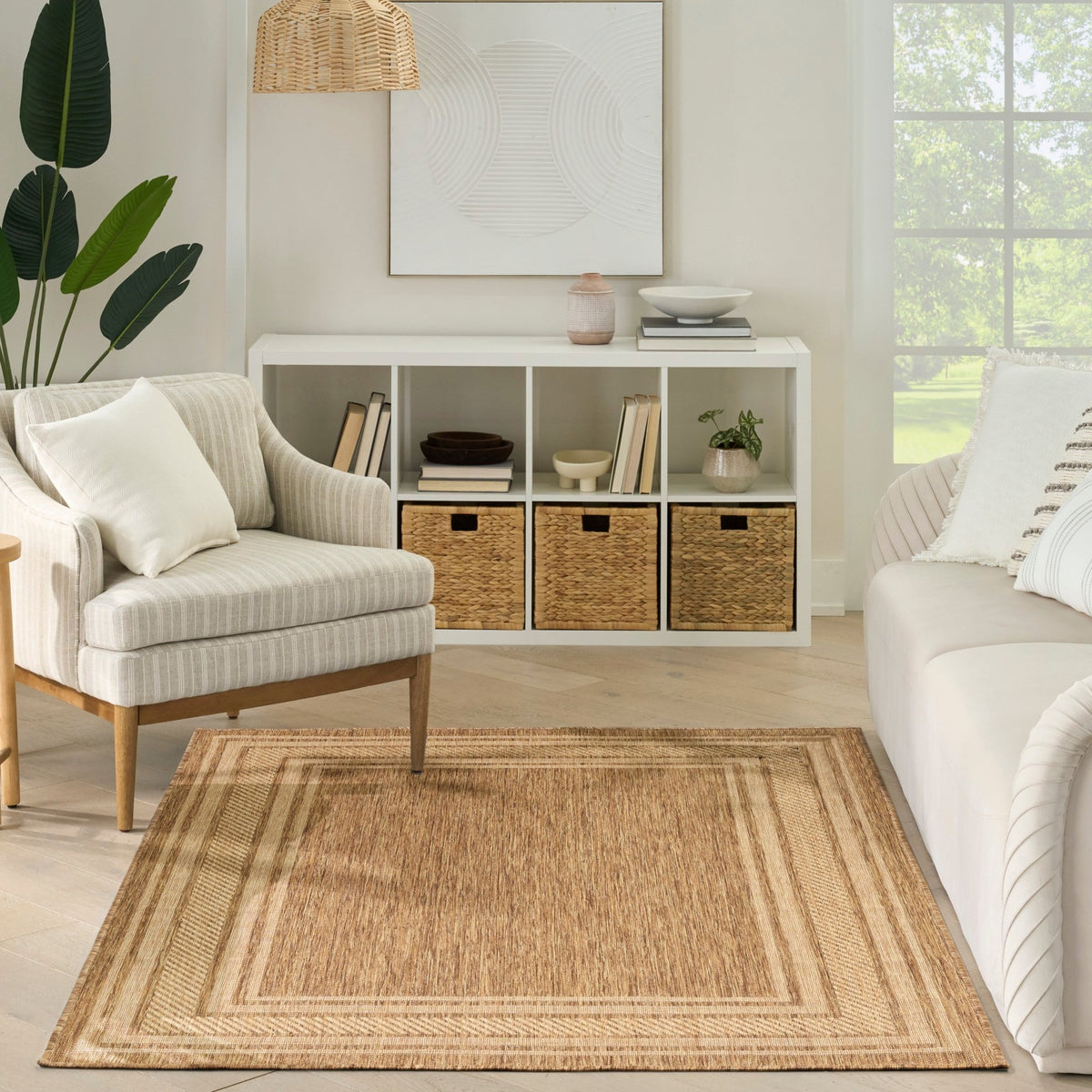 Nourison Horizon Indoor/Outdoor HOZ03 Natural Contemporary Area Rugs