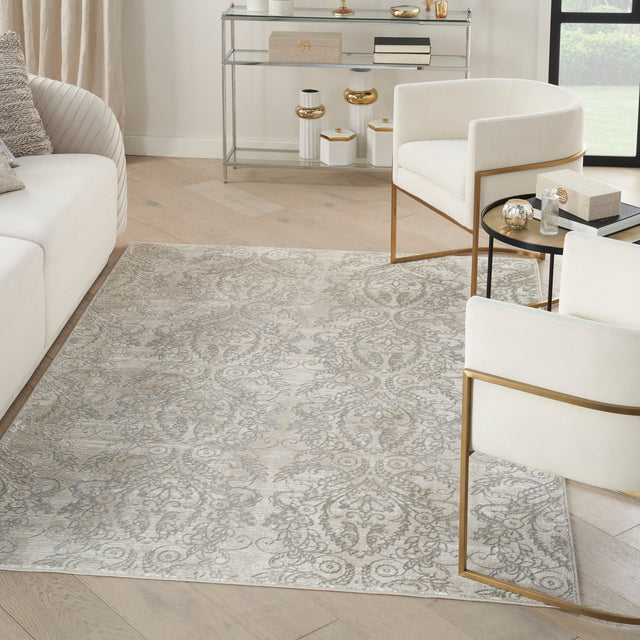 Nourison Iliana Ili01 Beige Grey Rug - Nourison - 99446908476