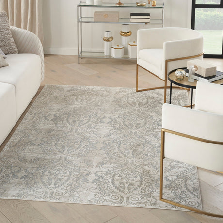 Nourison Iliana Ili01 Beige Grey Rug - Nourison - 99446908476