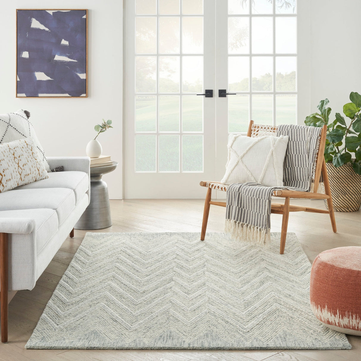 Nourison Interlock Itl04 Teal Rug - Nourison - 99446015631