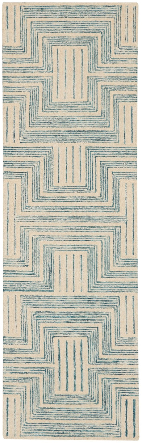 Nourison Interlock Itl06 Ivory/Turquoise Rugs - Nourison - 99446786166