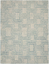 Nourison Interlock Itl06 Ivory/Turquoise Rugs - Nourison - 99446786173
